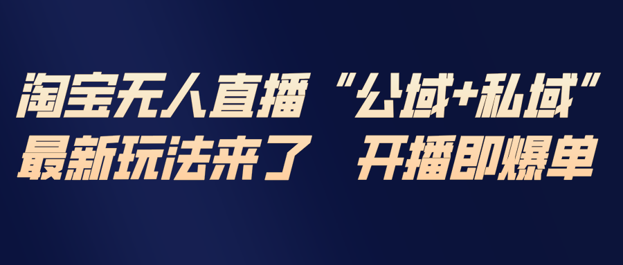 淘宝无人直播最新玩法，包含私域和公域两种玩法-小目标云网创