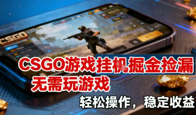 CSGO游戏挂G掘金捡漏，不需要玩游戏，操作简单，收益稳定【揭秘】-小目标云网创