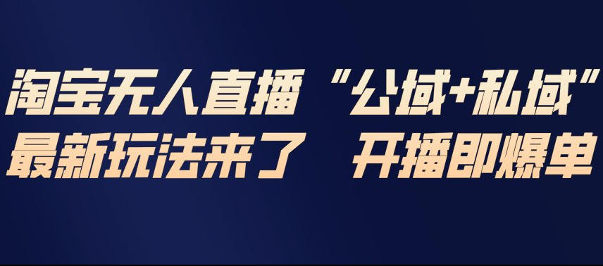 淘宝无人直播完整教程，公试+私域，最新玩法来了，开播即爆单-小目标云网创