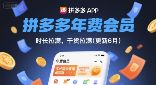 拼多多年费会员，实经验分享操，时长拉满，干货拉满(更新12月)-小目标云网创