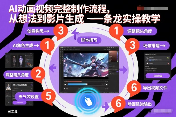 AI动画视频完整制作流程，从想法到影片生成一条龙实操教学-小目标云网创