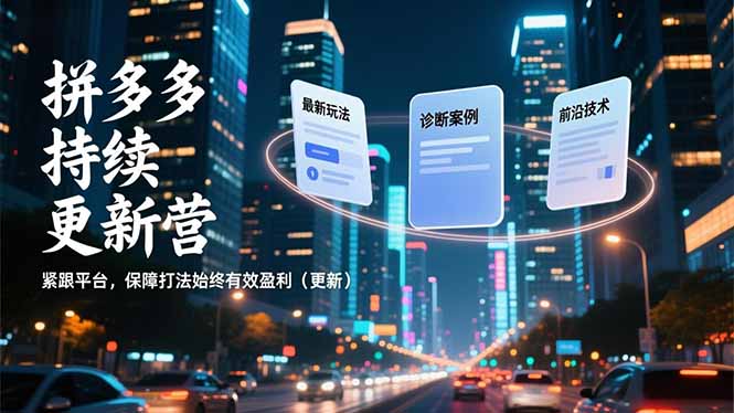 拼多多持续更新营，最新玩法、诊断案例、前沿技术，紧跟平台，保障打法始终有效盈利(更新-小目标云网创