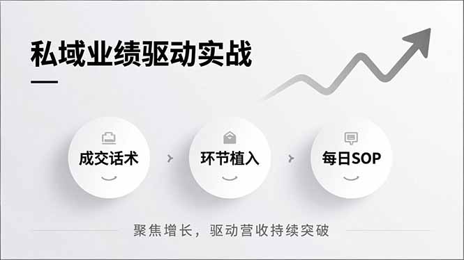 私域业绩驱动实战，成交话术、环节植入、每日SOP，聚焦增长，驱动营收持续突破-小目标云网创
