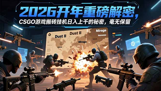 2026开年重磅解密，CSGO游戏搬砖挂机日入上千的秘密，毫无保留-小目标云网创